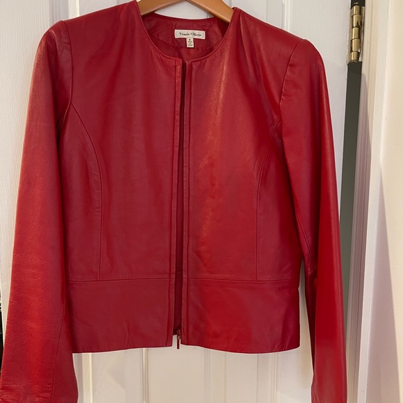 yvonne & Marie Jackets & Blazers - Red Lamb Leather Jacket